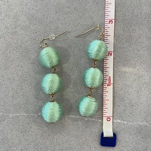 Colorful Triple Thread Ball Dangle Drop Earrings